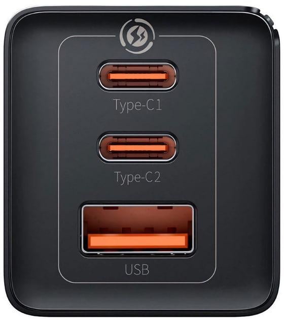 Пристрій зарядний мережевий Baseus 65W GaN5 Pro Fast Charger CCGP120201 USB + 2USB-C Black - фото 3 Пристрій зарядний мережевий Baseus 65W GaN5 Pro Fast Charger CCGP120201 USB + 2USB-C Black - фото 3