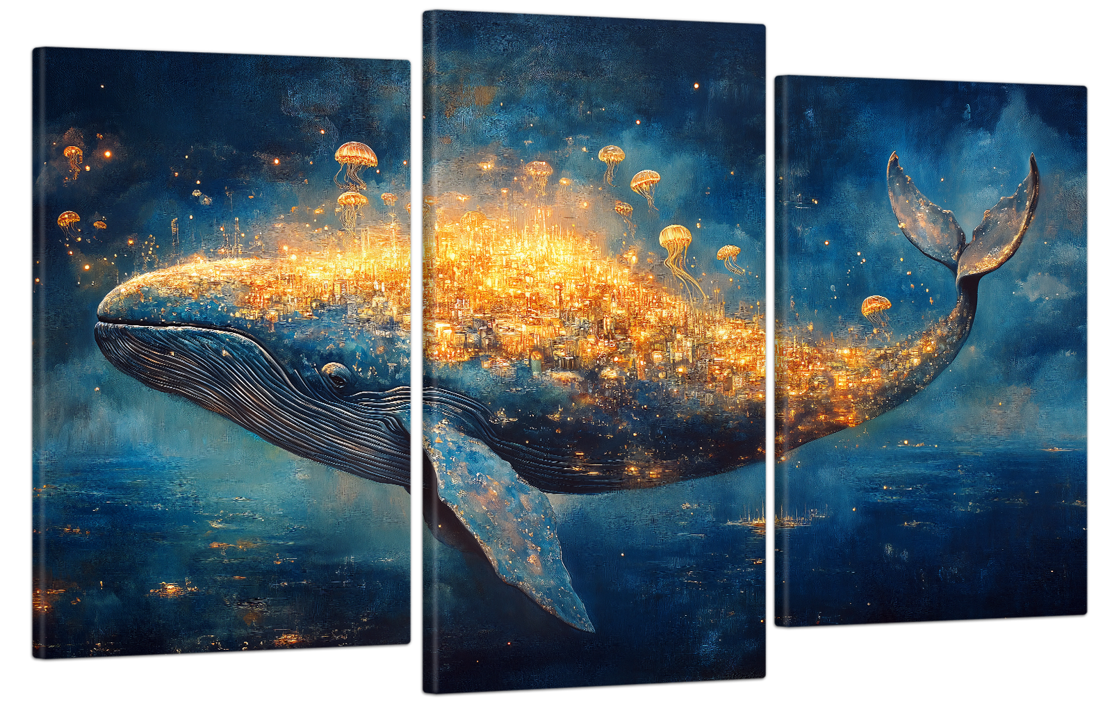 Картина на холсте МАКО полет кита 53x100 см (MK30555)