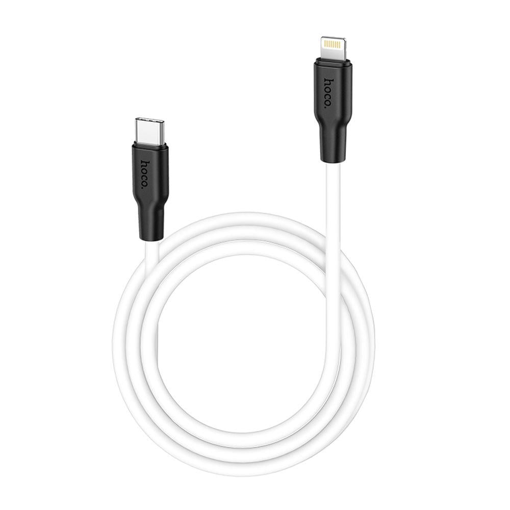 Кабель Hoco X21 Plus PD 20W Cable Type-C to Lightning/Apple iPhone силиконовый 1 м 3A Белый (2448707230)