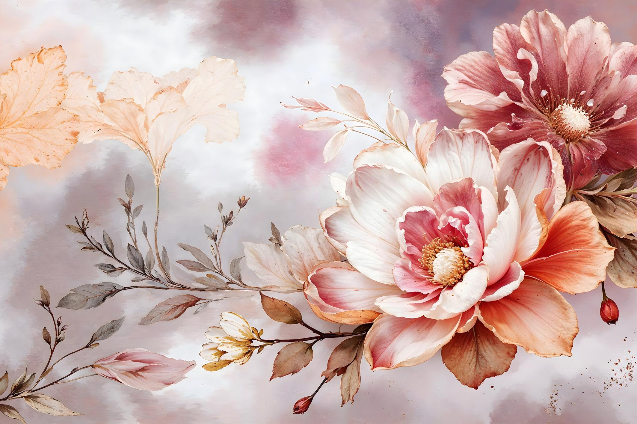 Фотообои флизелиновые Upstream Цветочное искусство 230х153 см (VINT-016/3)