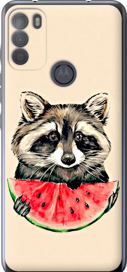 Чехол на Motorola G50 Енотик с арбузом (4605u-2354-42517)