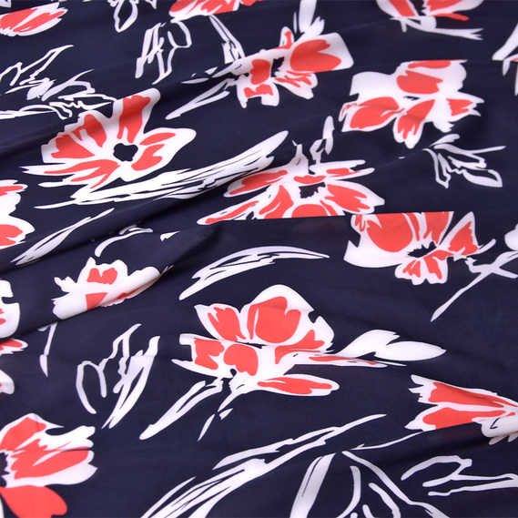 Ткань плательная IDEIA Супер софт Гибискус Цветочный 1,5 м Красный (2200004104874)