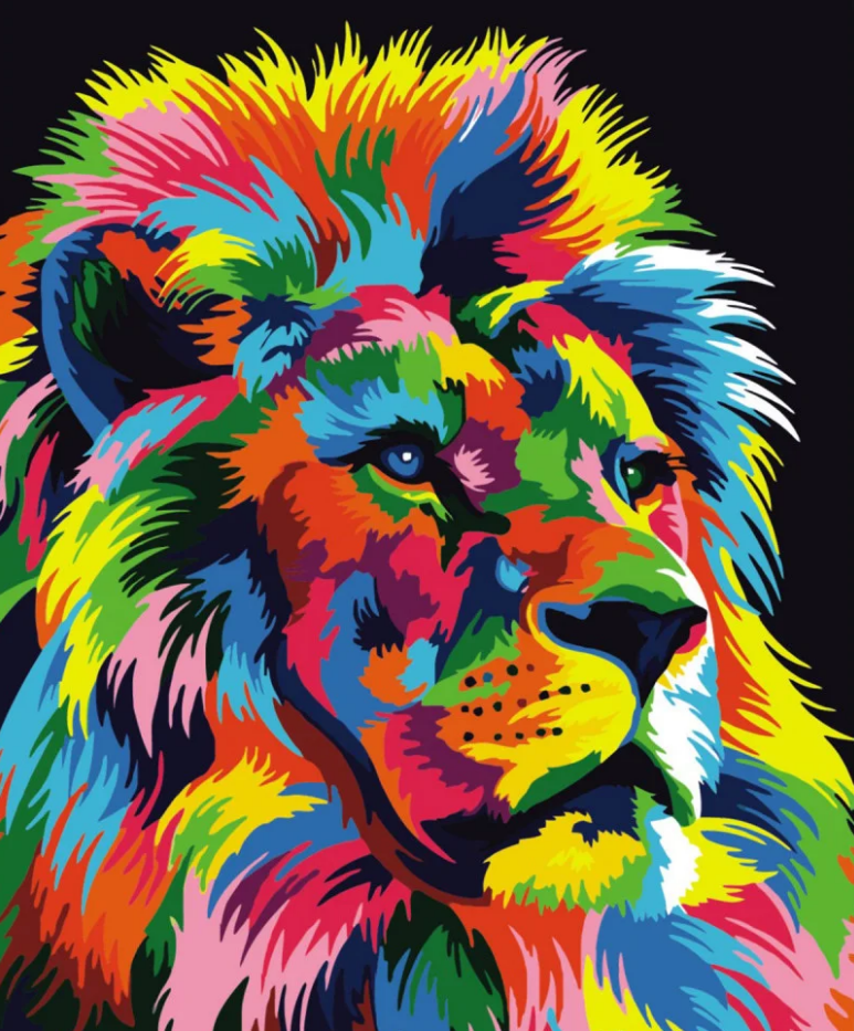 Картина по номерам Strateg Поп-арт лев 40x50 см (VA-0139)