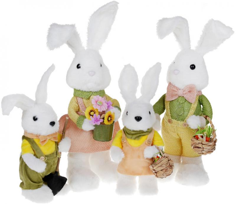 Фигура декоративная Крольчиха с цветами 16х13х46 см - фото 3 Фигура декоративная Крольчиха с цветами 16х13х46 см - фото 3