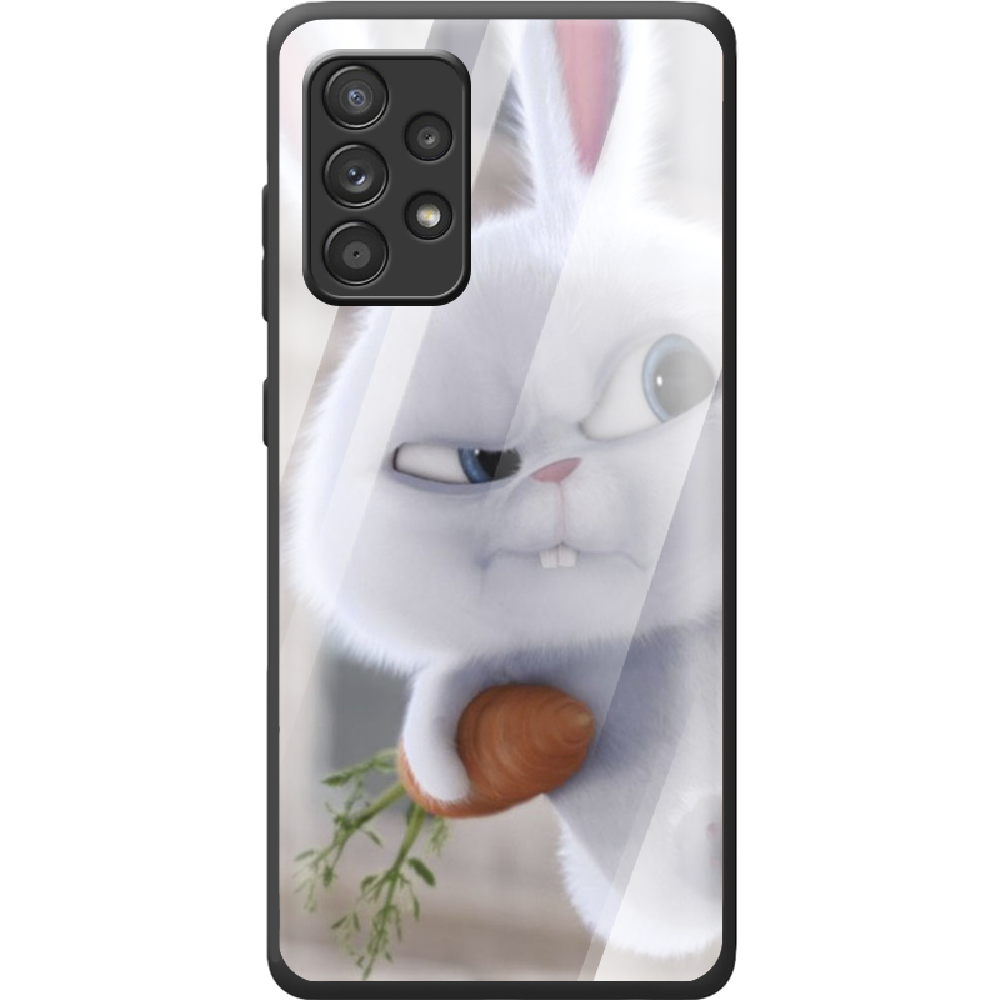 Чохол BoxFace Samsung A525 Galaxy A52 Rabbit Snowball Чорний силікон з склом (42075-up1116-42232)