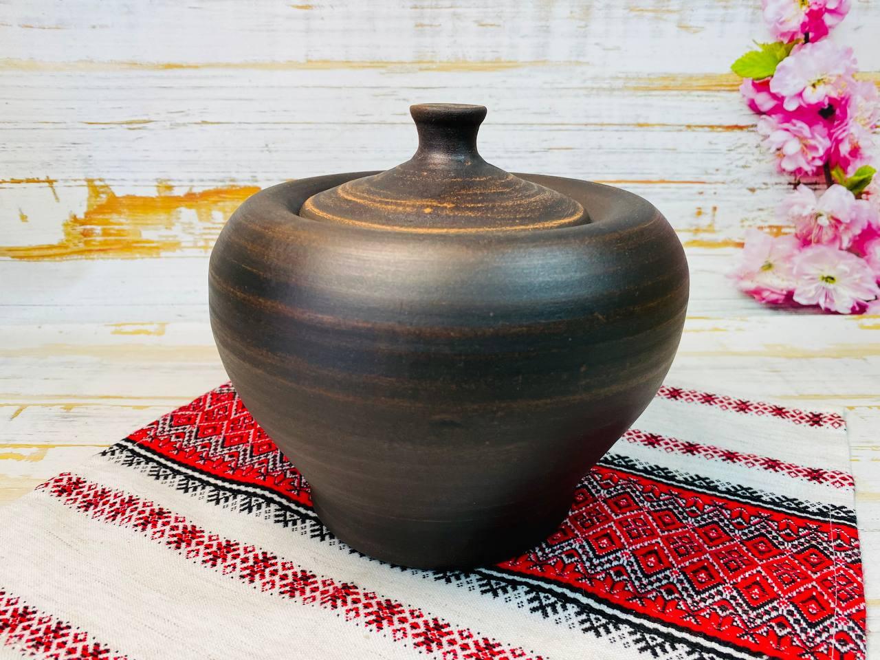 Котелок глиняный ручной работы 1 л