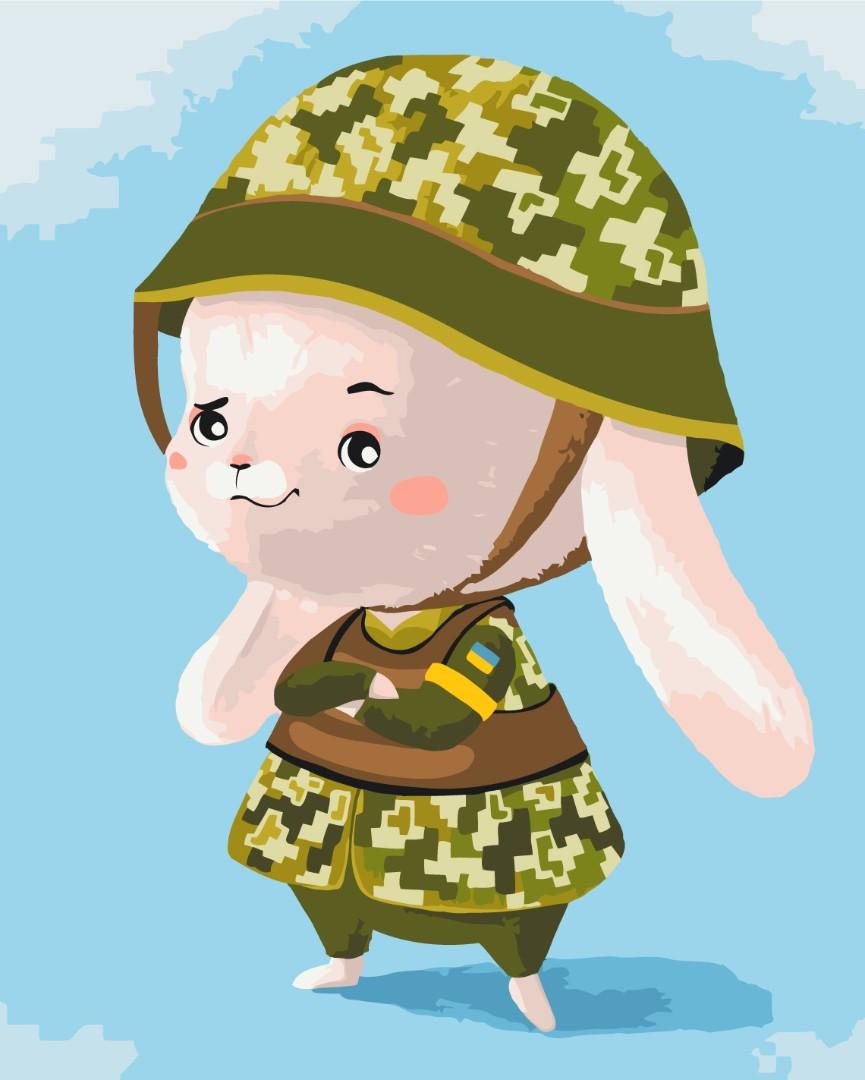 Картина по номерам BrushMe Зайчик из ВСУ 40х50 см (BS53157)