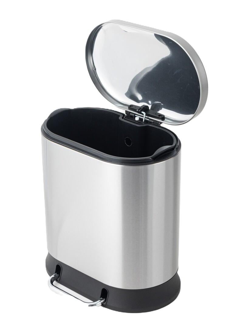 Мусорное ведро овальное MIXXUS Premium Strong-TC0105 SS Color с плавным закрыванием 5 л Нержавеющая сталь - фото 5