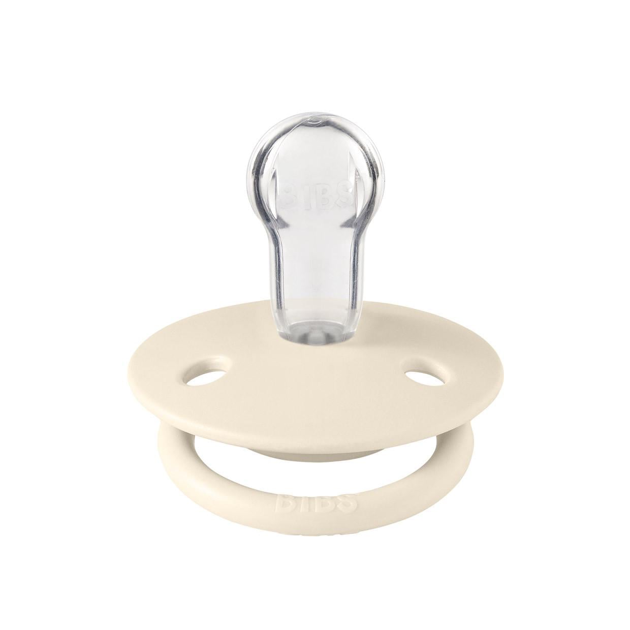 Соска пустышка BIBS De Lux Silicone круглая 0-36 мес. Ivory