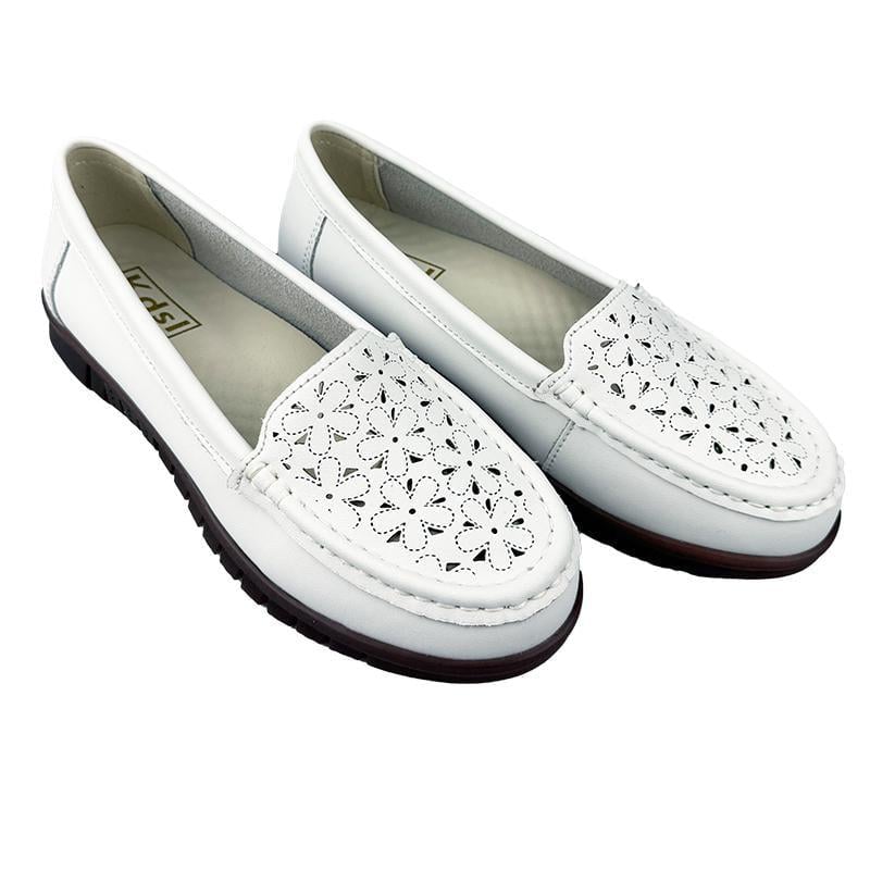 Мокасини жіночі шкіряні 7086-1 p. 40 25,5 см Білий