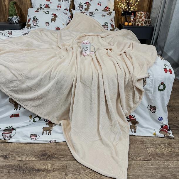 Плед-покривало Lelit фланель 200х200 см Бежевий