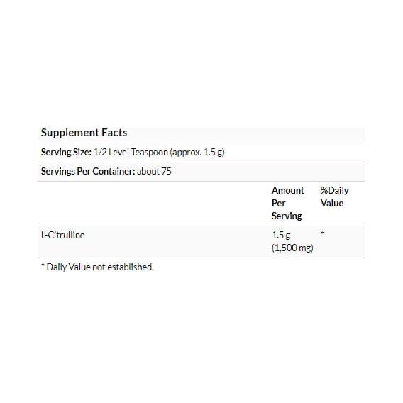 Цитруллин NOW Foods L-Citrulline Pure Powder 4 oz 113 г 75 порций NOW-00214 - фото 4