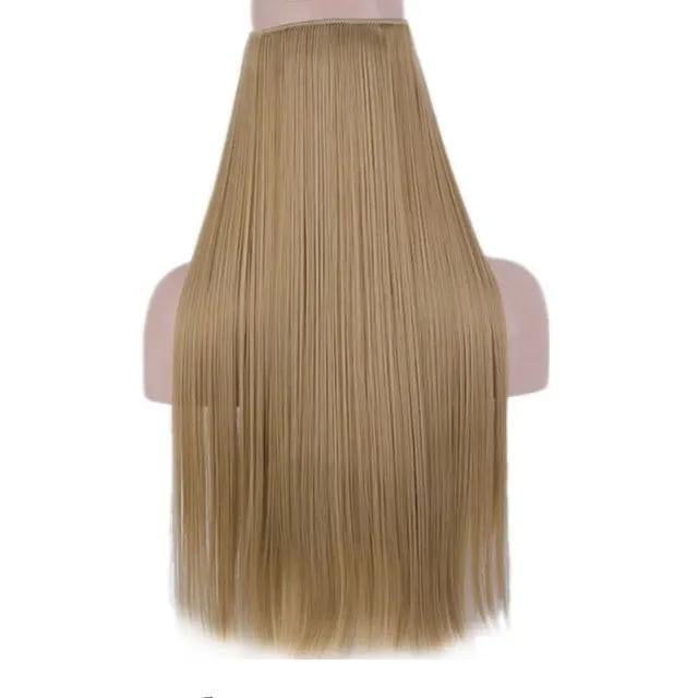 Волосся накладне пряме на еластичній нитці 56 см Золотий Блонд (14505168) - фото 1