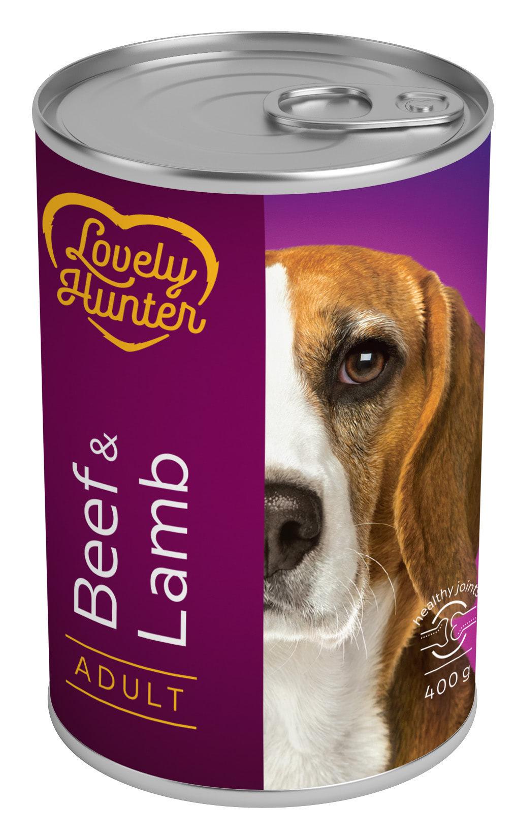 Корм вологий для собак Lovely Hunter Beef and Lamb 400 г