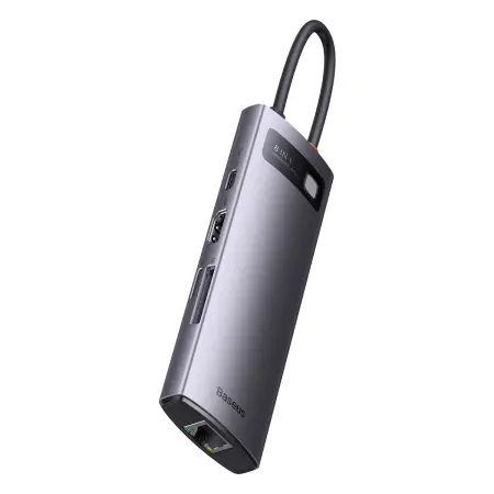 Хаб BASEUS Metal Gleam Series 4в1 Multifunctional Type-C HUB Type-C to USB 3х4 WKWG070013 Grey - фото 4