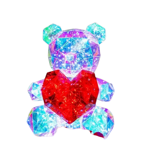 Ночник 3D светодиодный Мишка с красным сердцем (22955143)