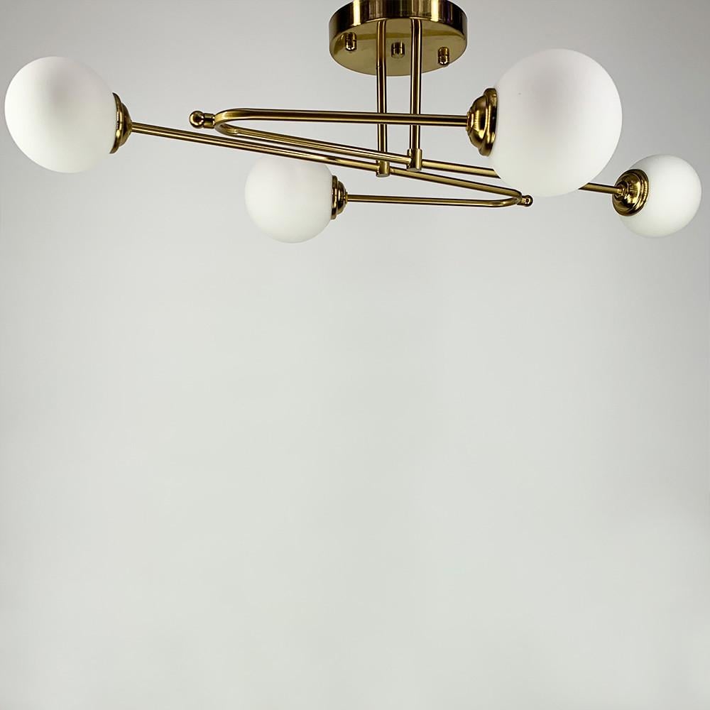 Люстра стельова з вигнутими ріжками на 4 лампи Латунь (YQ 317/4 AB)