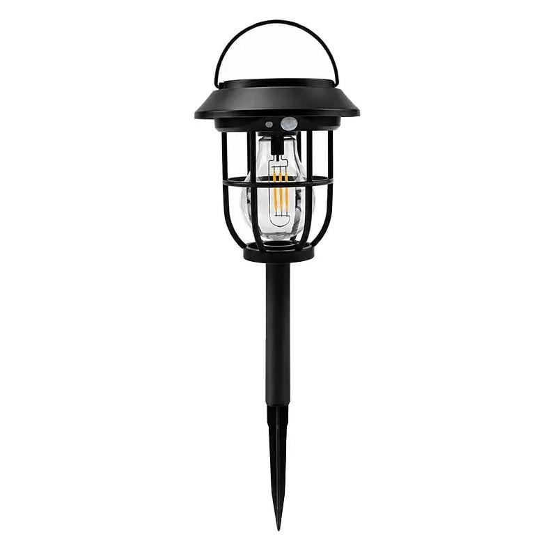 Садовий LED-світильник Lesko PH-0516 декоративний на сонячній батареї Чорний/Теплий білий (36490849)