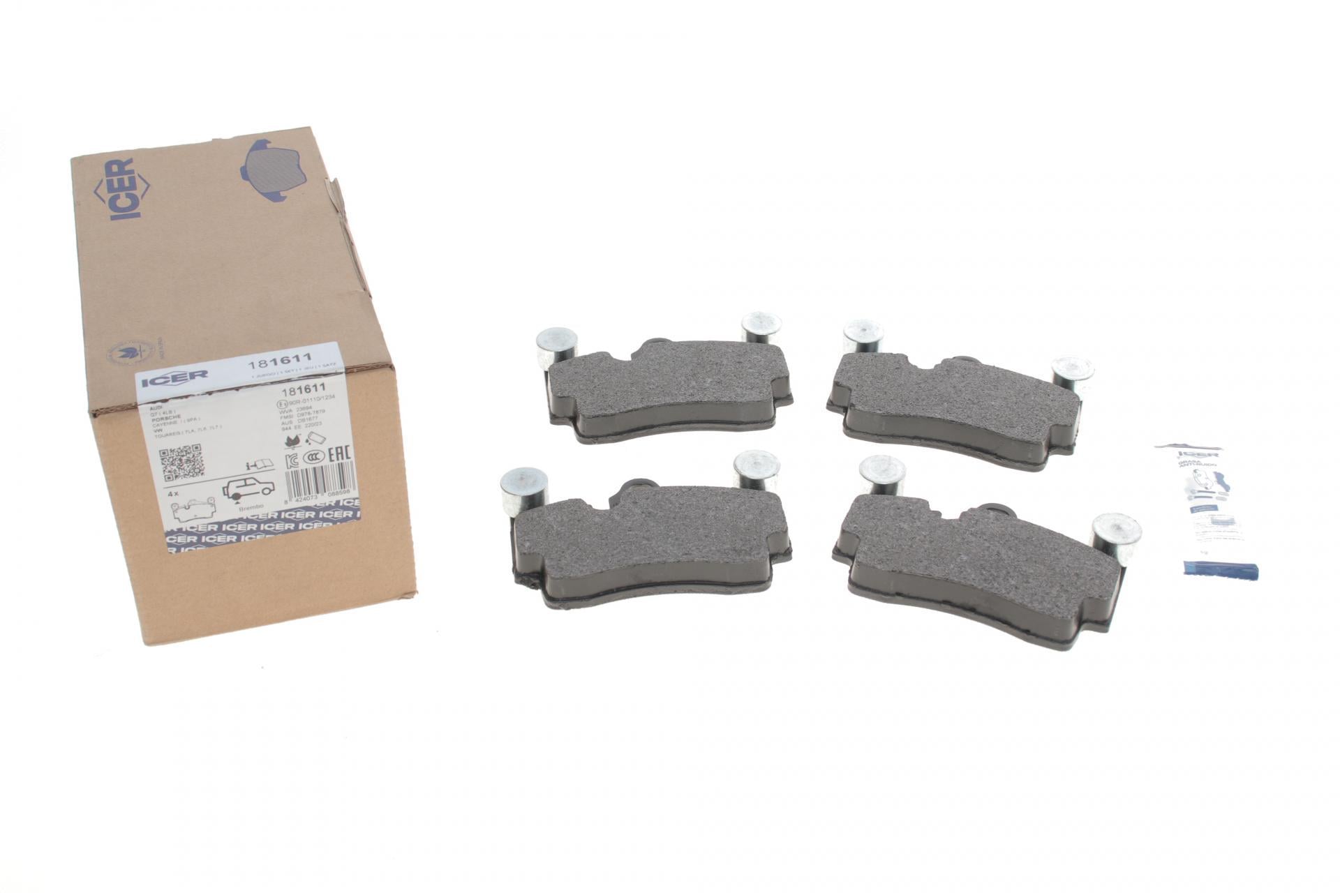 Колодки тормозные задние ICER Audi Q7 06-15/VW Touareg/Porsche Cayenne 02-10 (181611) Колодки тормозные задние ICER Audi Q7 06-15/VW Touareg/Porsche Cayenne 02-10 (181611)