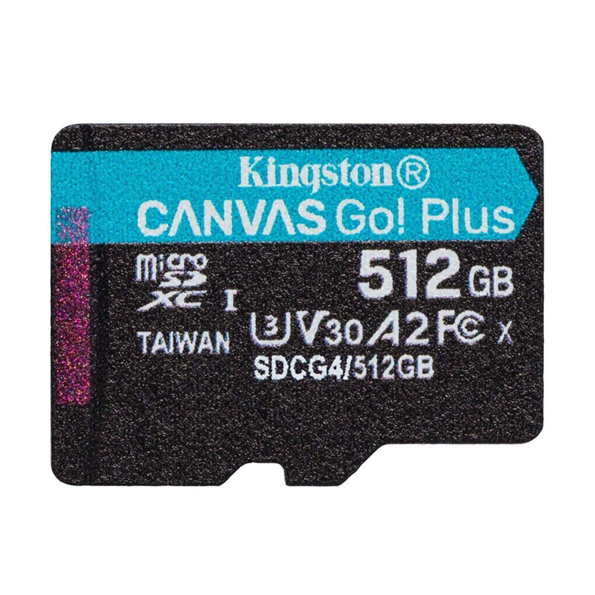 Карта памяти Kingston Canvas Go! Plus 512 Гб microSDXC UHS-1 U3 class 10 A2 V30 R200MB/s W-160MB/s (SDCG4/512GBSP)