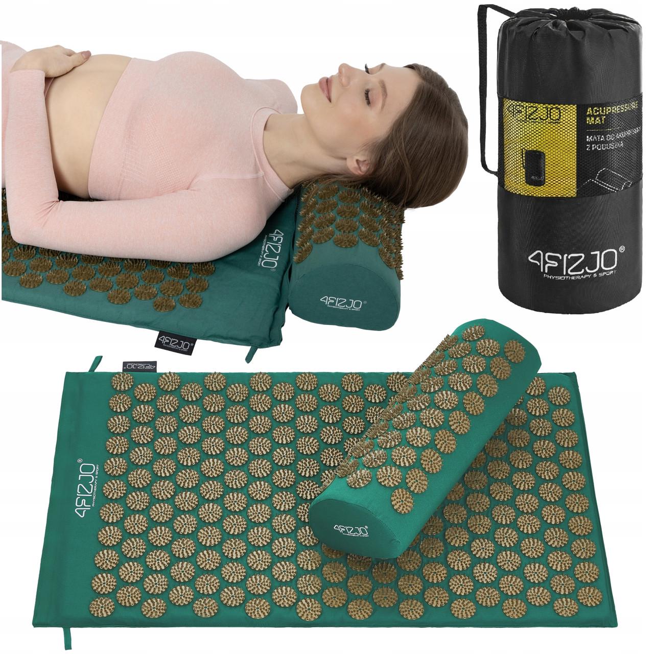 Килимок акупунктурний з валиком 4fizjo Classic Mat Аплікатор Кузнєцова Navy Green/Gold (P-5907739313300) - фото 8
