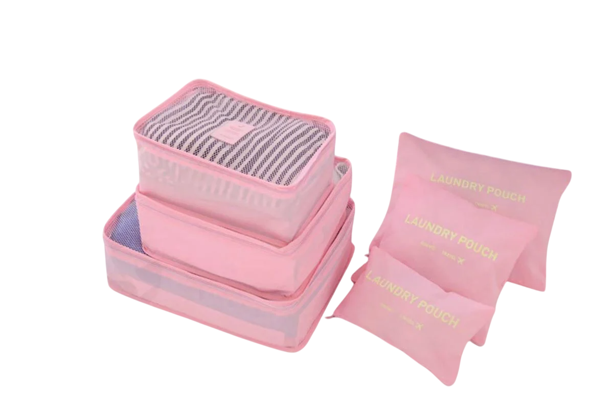 Комплект дорожных органайзеров Travel 6 шт. Светло-розовый - фото 1 Комплект дорожных органайзеров Travel 6 шт. Светло-розовый - фото 1