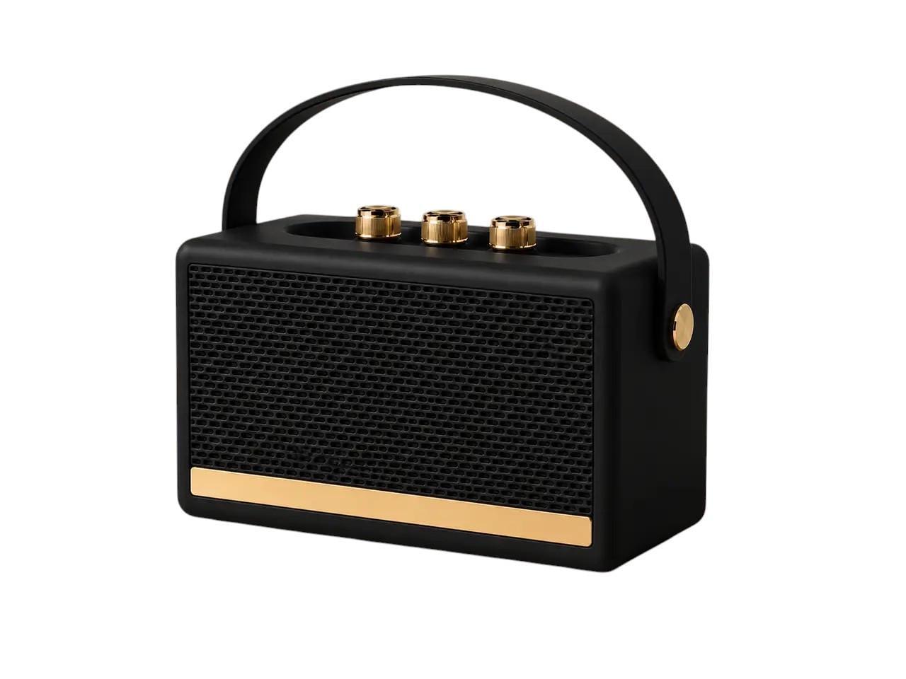 Портативная колонка Bluetooth Ретро-дизайн с FM-радио/USB/microSD/TWS/BT 5.1/ 1200 mAh 5 Вт Черный (MX-00009901E)