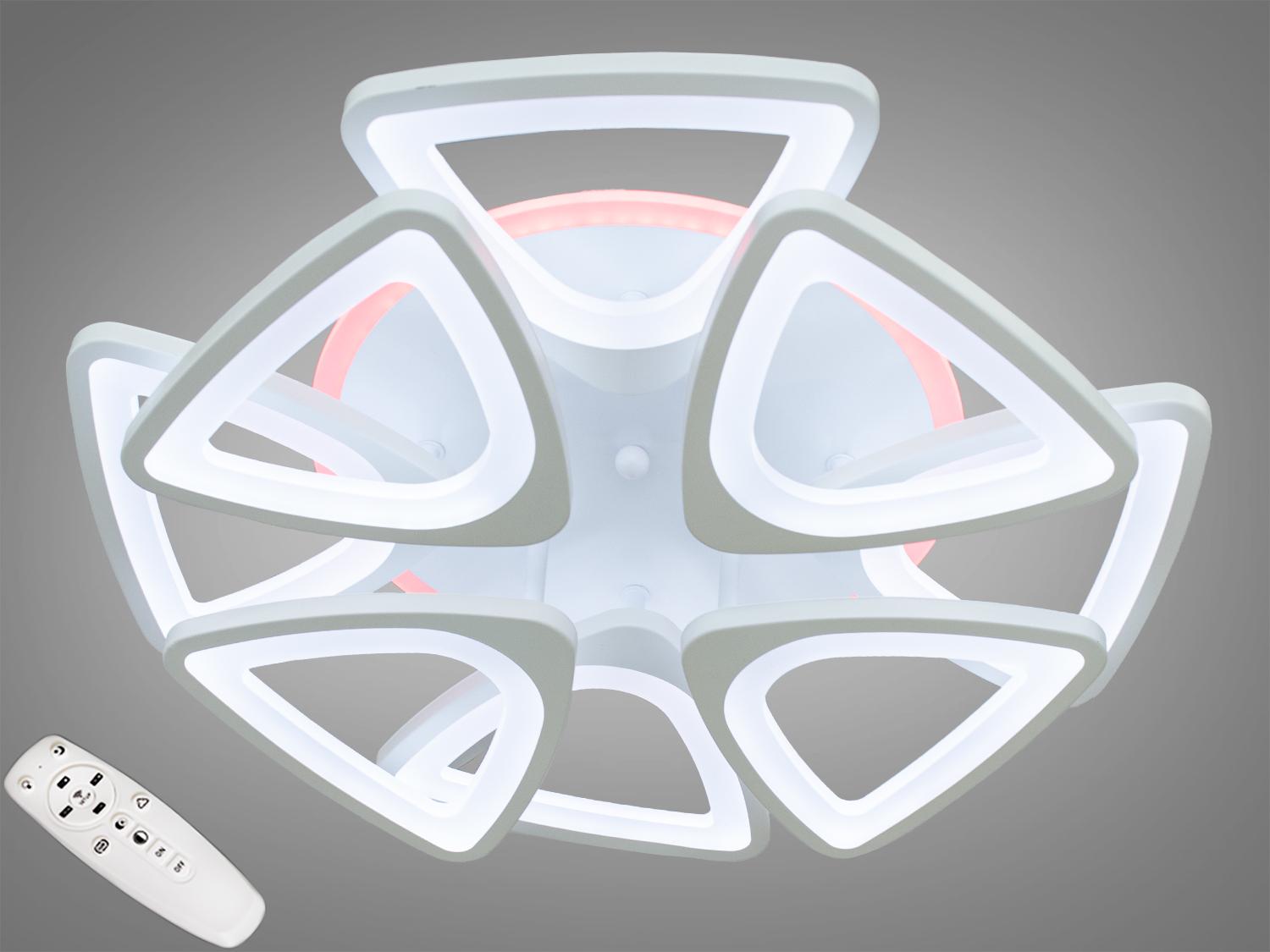 Люстра LED с пультом управления 150W Белый (S8118/4+4WH)