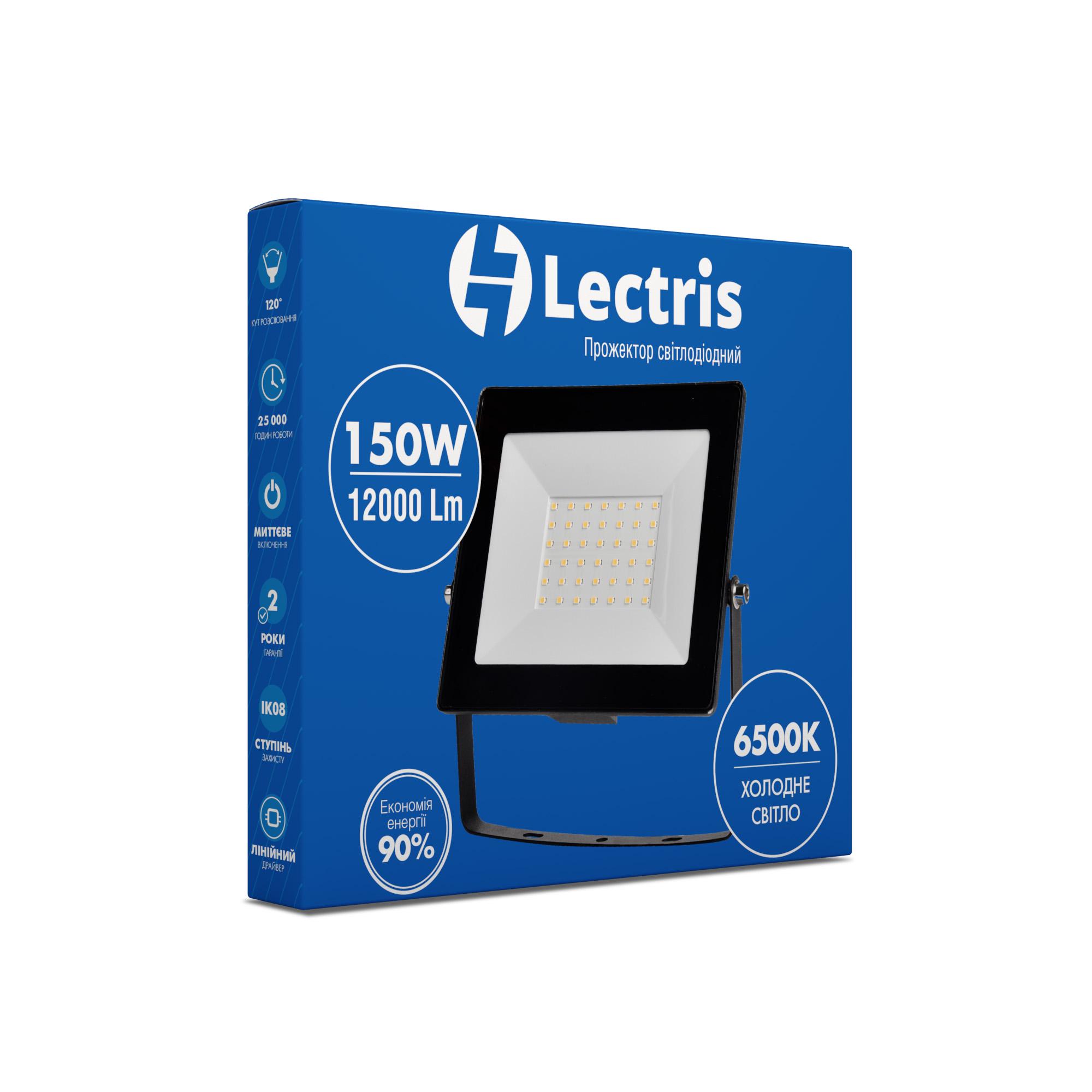 Cвітлодіодний прожектор Lectris 150W 12000Лм 6500K 185-265V IP65 1-LC-3006 - фото 2