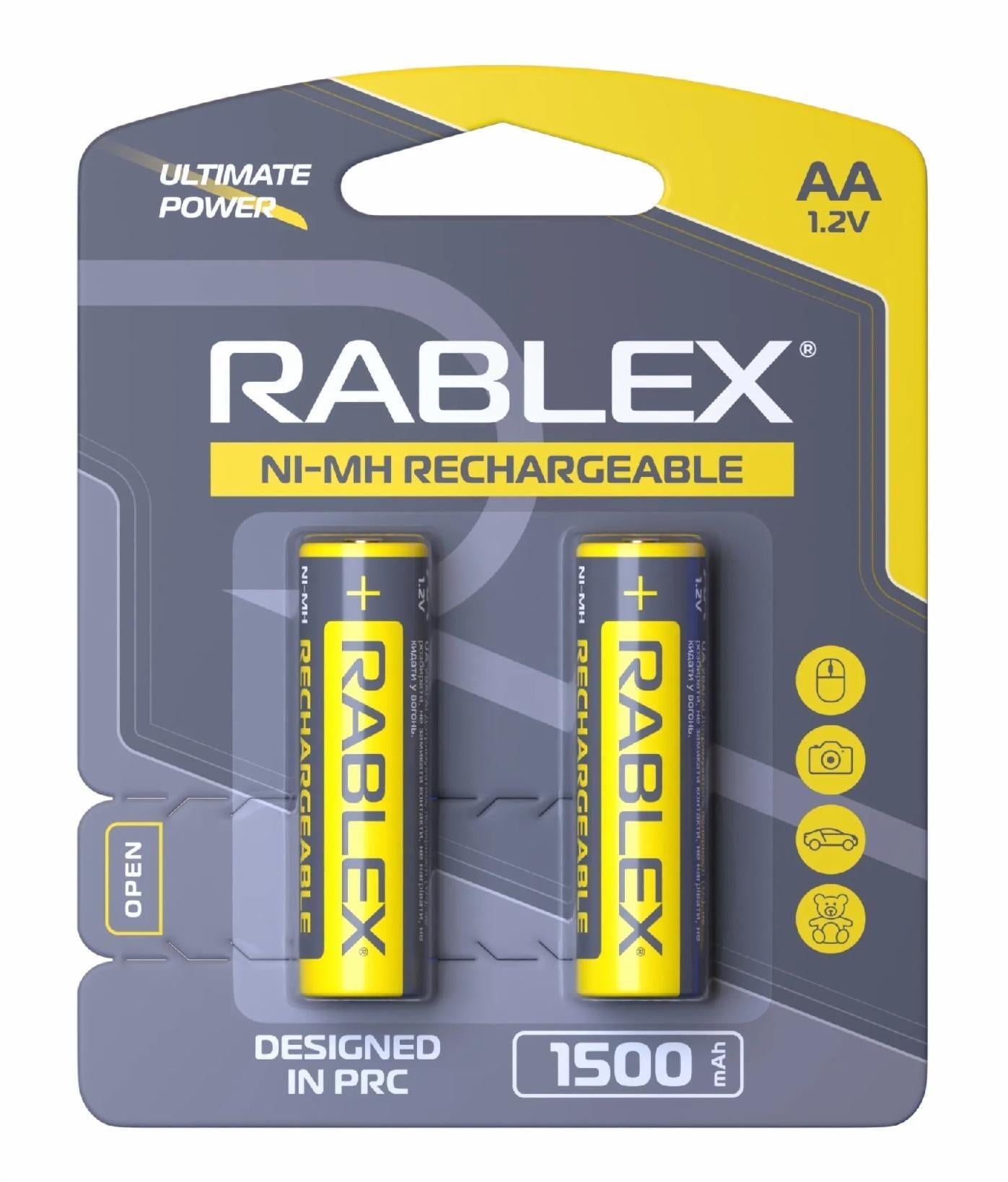 Акумулятор Rablex HR06/AA 1500 mAh 2 шт. (4819840001230-E3)