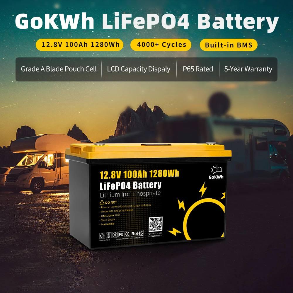 Акумулятор для ДБЖ GoKwt LifePo4 100 Ah 12V 1280Wh BMS с дисплеєм - фото 4