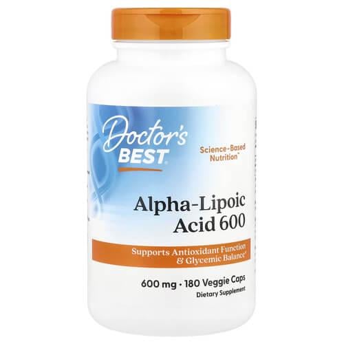 Альфа-липоевая кислота Doctor's Best Alpha-Lipoic Acid 600 мг 180 Veggie Caps (DRB-00249)