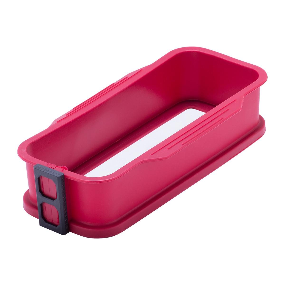 Форма прямоугольная для запекания Kamille КМ-7758 силиконовая со стеклянным дном 26х11х6 см Красный (150-84-7758)