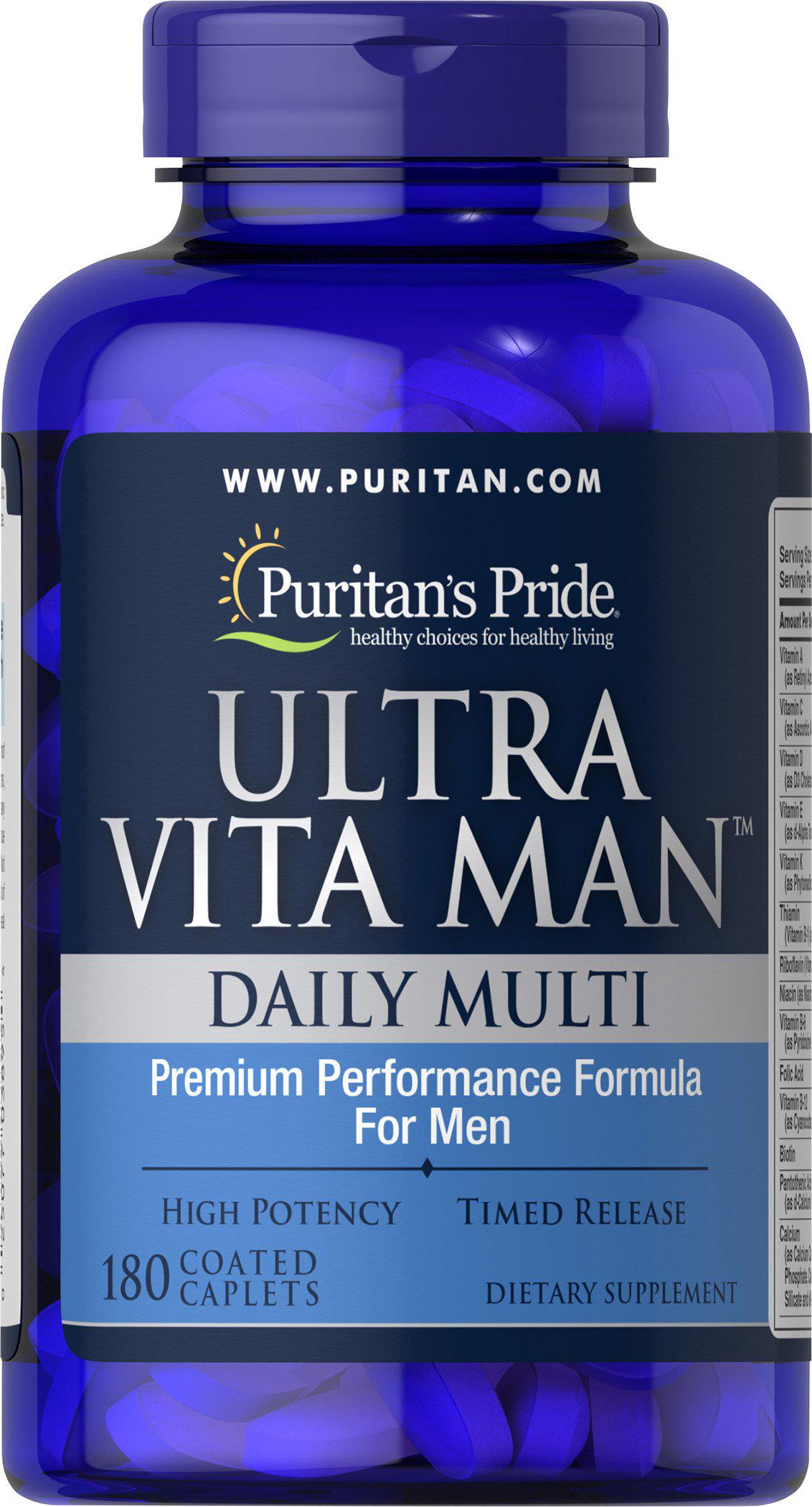 Витамины для мужчин Puritan's Pride Ultra Vita Man Time Release 180 капс.