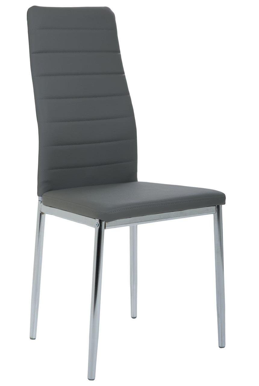 Стілець Сицилія Шкірозамінник Хром/Сiрий