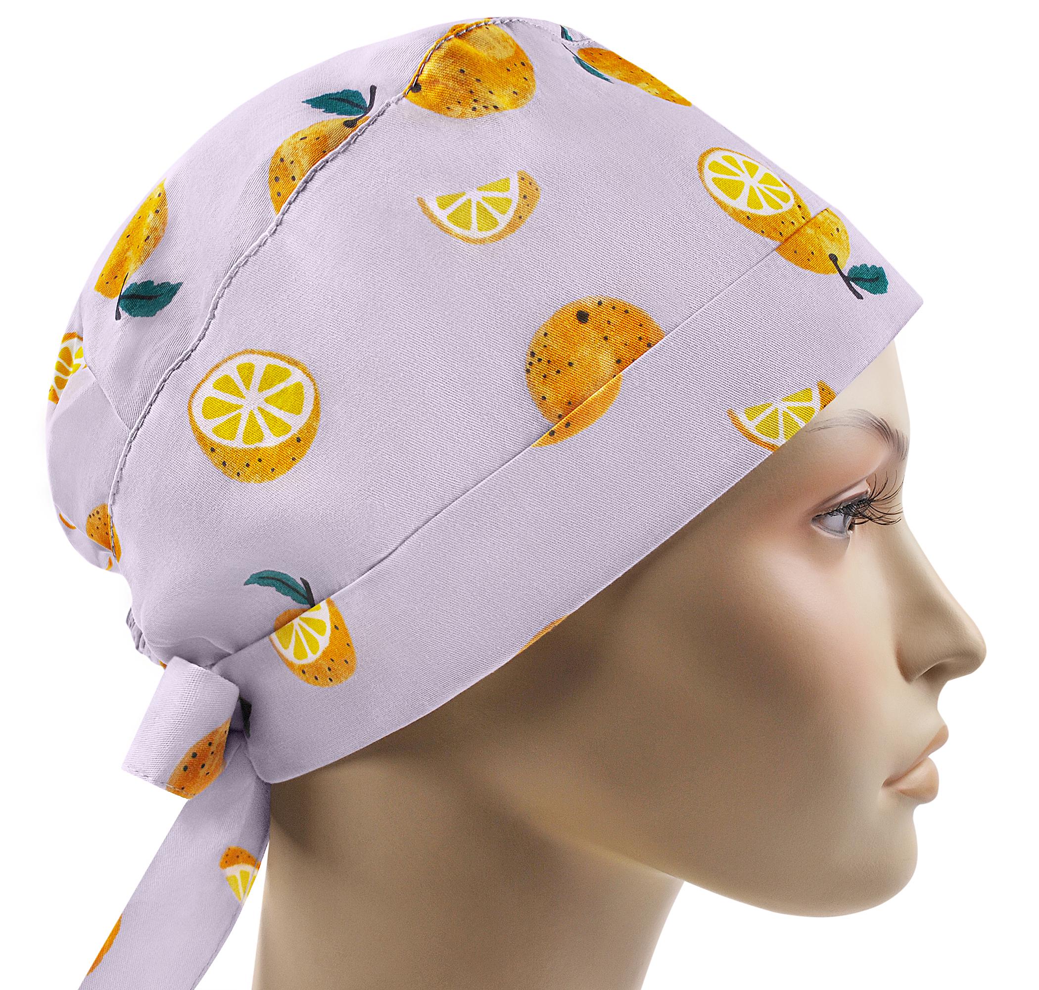 Шапочка медична жіноча SSC Апельсини на сірому універсальна (pixie033)