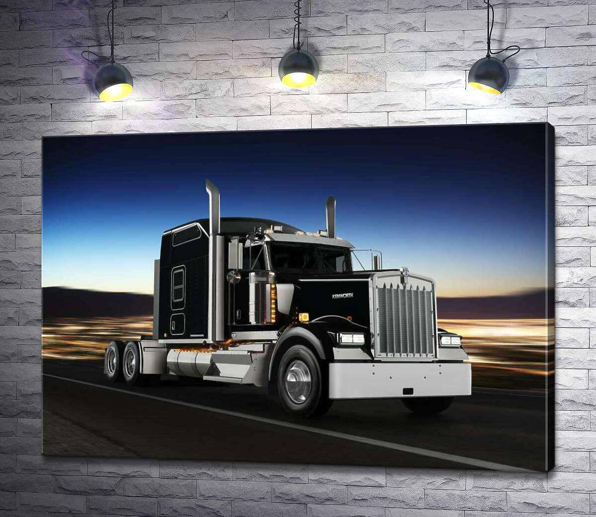 Картина ArtPoster Тягач американского производства компании "Kenworth" 100x70 см Модуль №1 (001282)