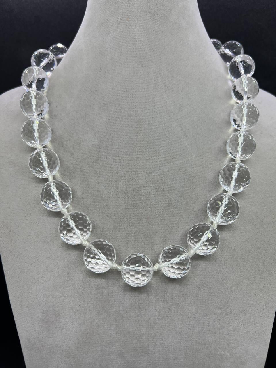 Бусы кварц 52 см Бесцветный (10629)