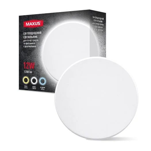 LED-світильник накладний Maxus MWL 3CCT IP65 WH Circle 12W Білий (27549758)