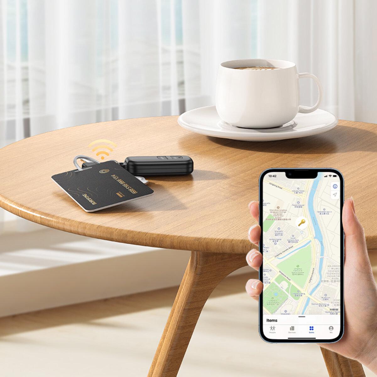 Трекер Borofone BC102 Search card type smart positioning anti-lost device 110 mAh Black (6941991118920) - фото 7