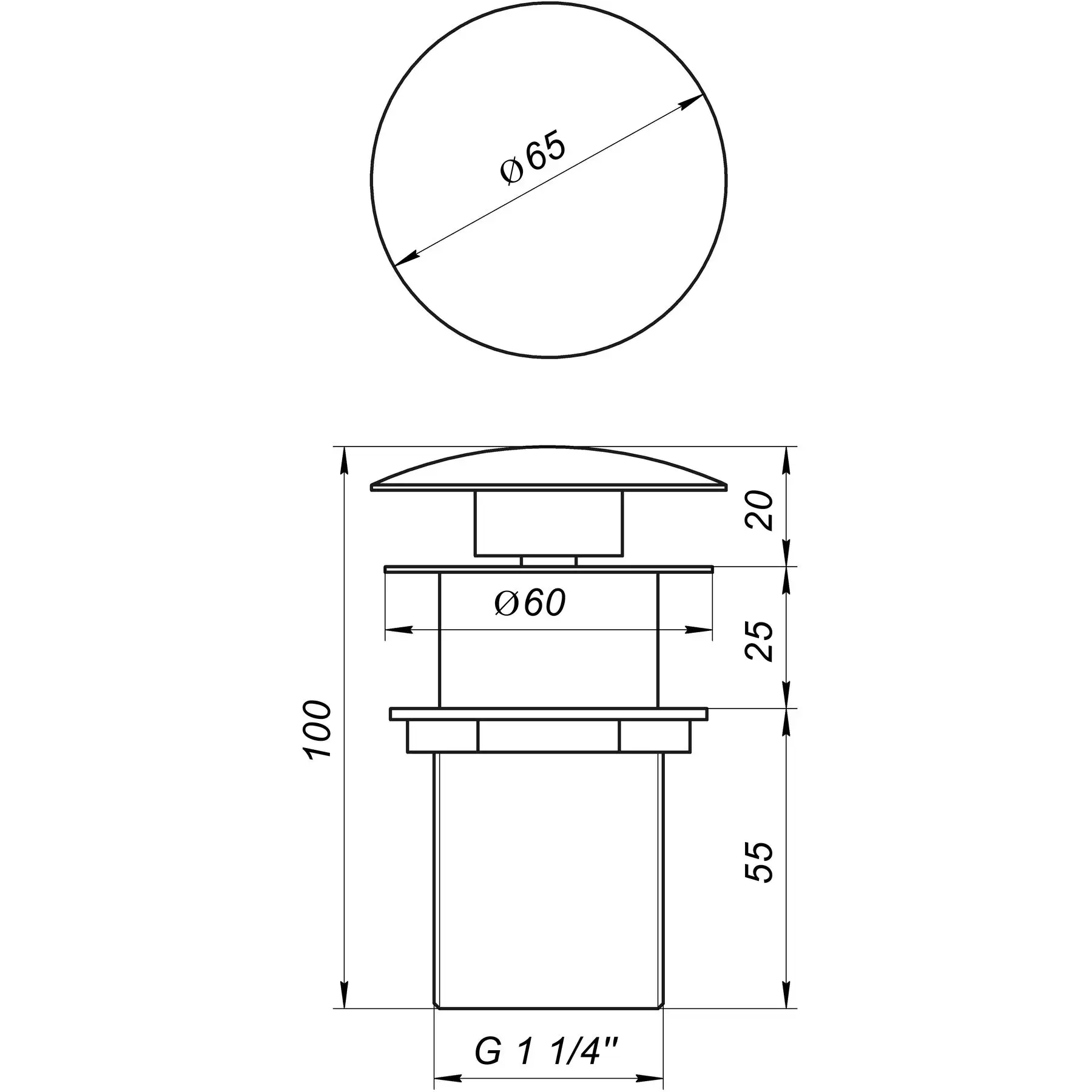 Клапан донный Globus Lux HG15-02A BR Click-clack (GSR-000012732) - фото 6