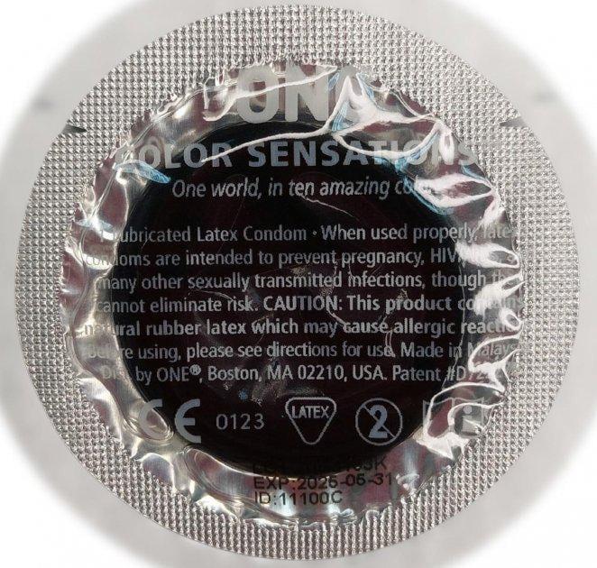 Набор латексных презервативов ONE Color Sensation с силиконовой смазкой 5 шт. Черный (202163-8)