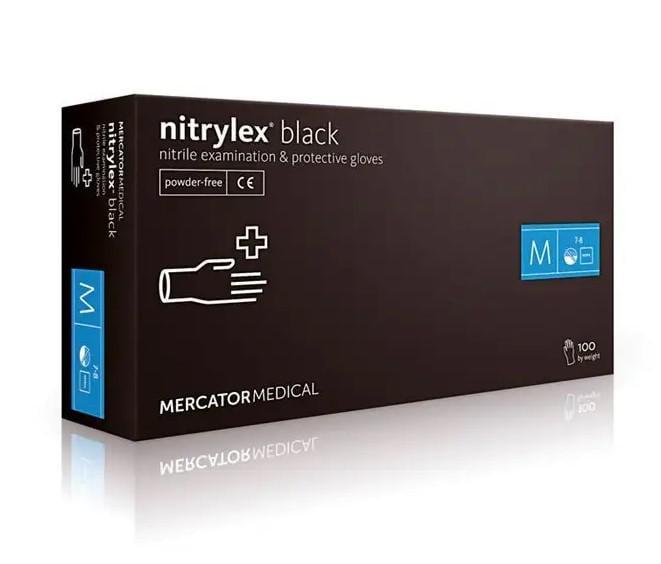 Перчатки Mercator Nitrylex нитриловые неопудренные 100 шт. M Черный - фото 1 Перчатки Mercator Nitrylex нитриловые неопудренные 100 шт. M Черный - фото 1
