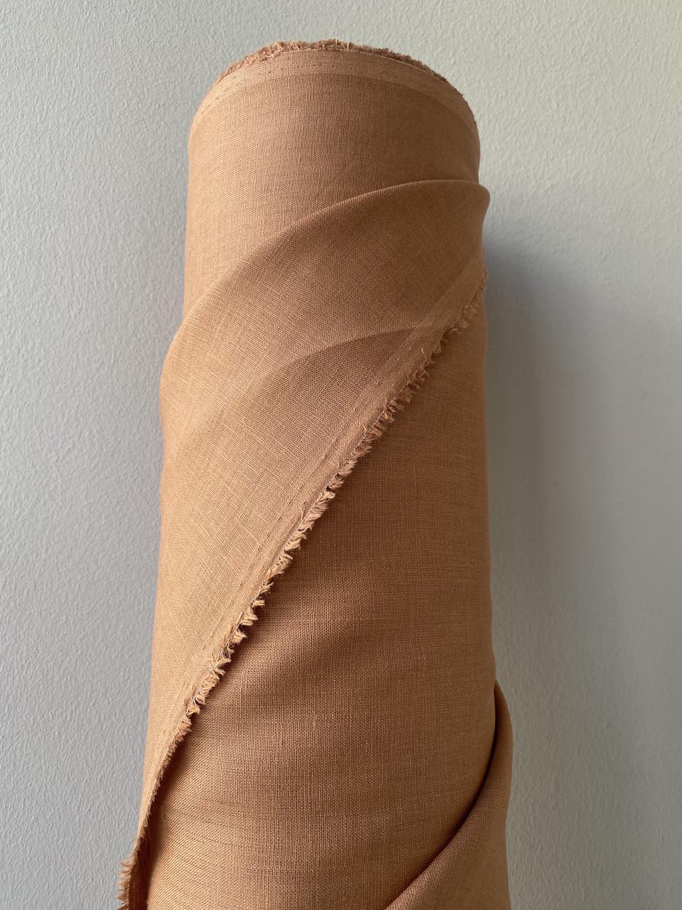 Ткань рубашечно-платьевая LINEN PLUS 100% лен натуральная 143 см 563/1224 Коричневый - фото 9
