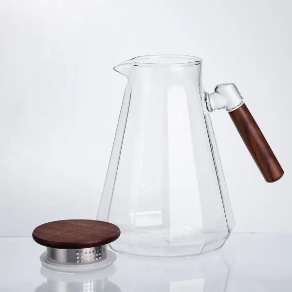 Кувшин стеклянный с бамбуковой крышкой 1,7 л Прозрачный - фото 2 Кувшин стеклянный с бамбуковой крышкой 1,7 л Прозрачный - фото 2
