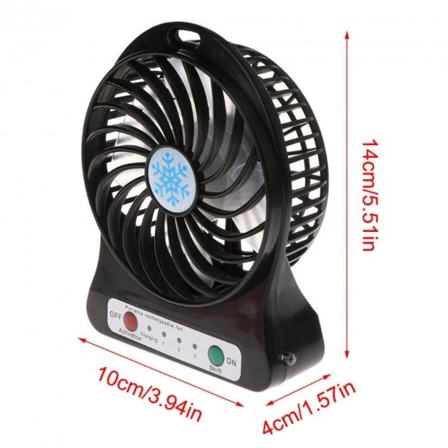 Вентилятор настільний Mini Fan XSFS-01 з акумулятором 18650 Чорний (4376) - фото 8 Вентилятор настільний Mini Fan XSFS-01 з акумулятором 18650 Чорний (4376) - фото 8
