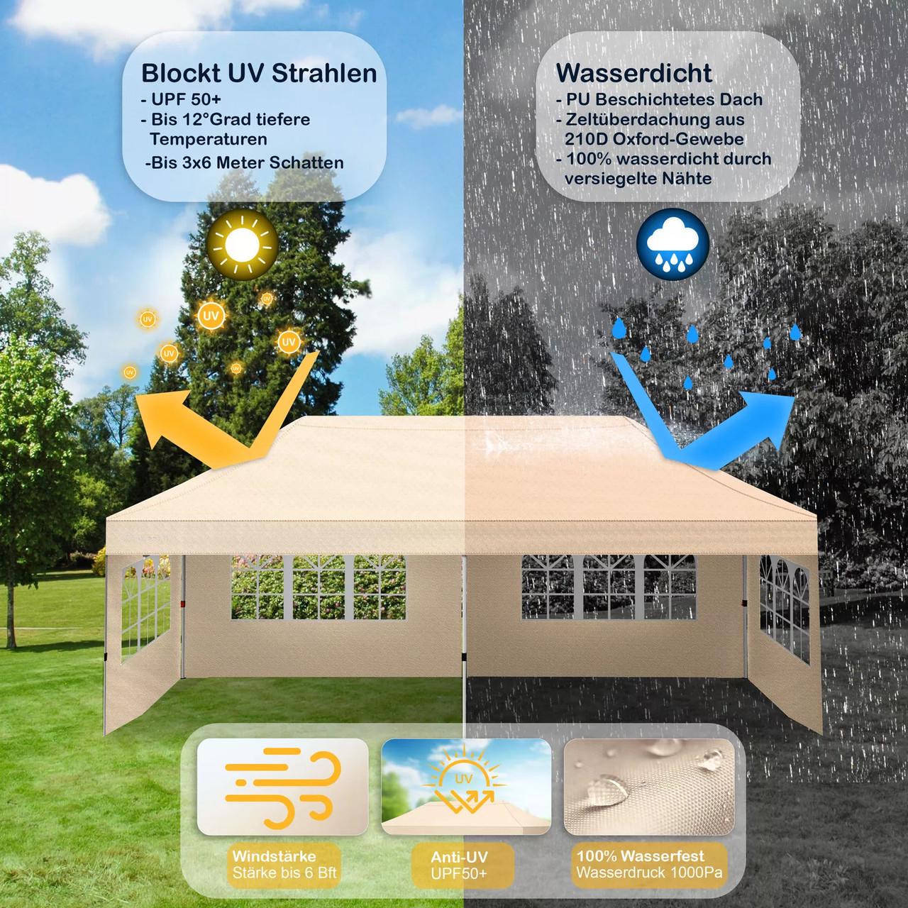 Павільйон садовий KESSER 6x3 м UV50+ Бежевий - фото 9 Павільйон садовий KESSER 6x3 м UV50+ Бежевий - фото 9