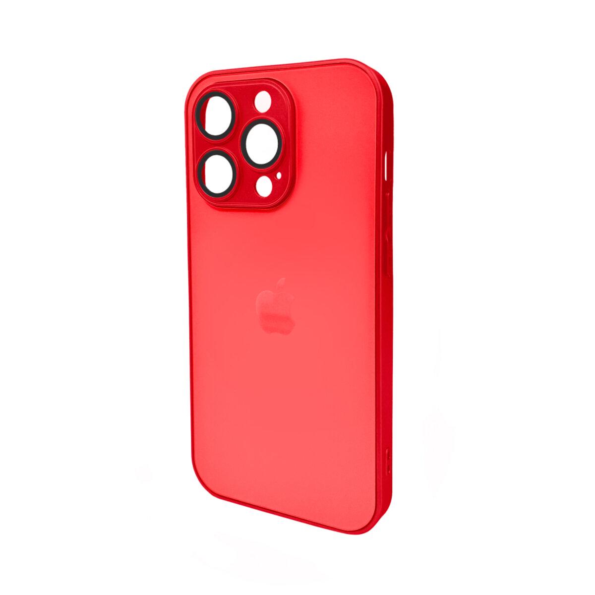 Противоударный чехол для Apple iPhone 15 Pro AG Glass Matt Frame Color / Coke Red