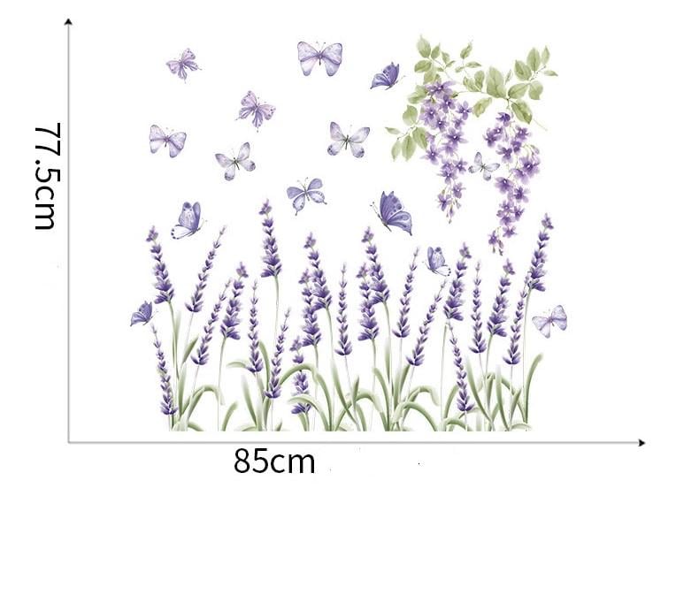 Наклейка на стену 3D интерьерная виниловая Лаванда 85х77 см Сиреневый (8544) - фото 3