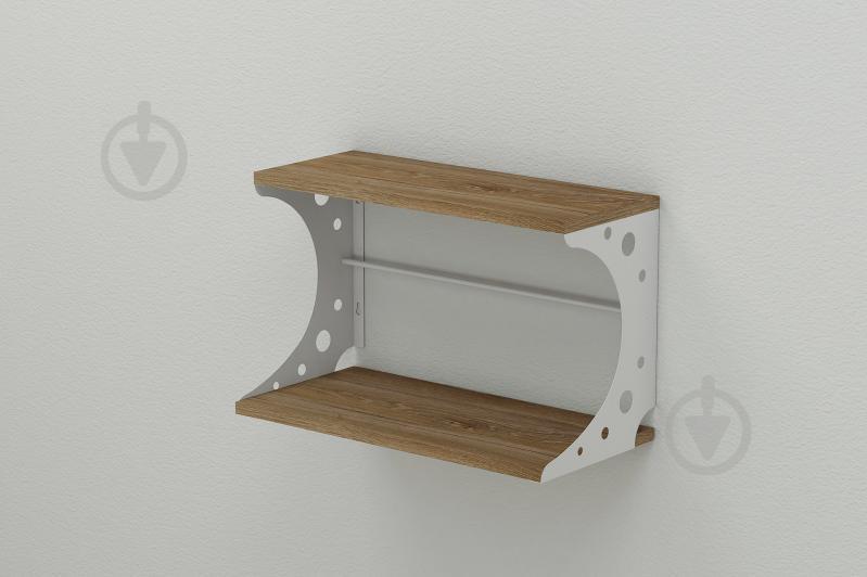 Полка настенная Ferrum-decor Букин 330x500x240 металл Белый ДСП Дуб Таверна 16 мм (BUK0013)